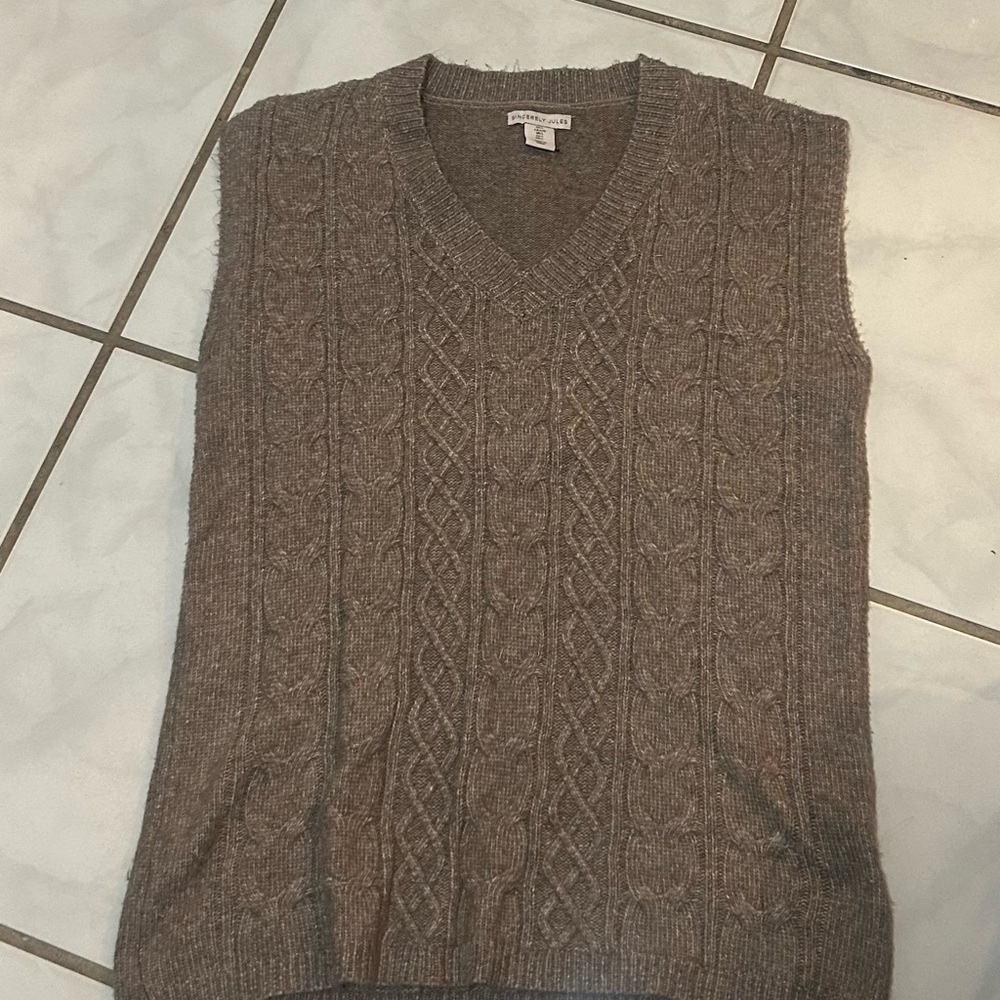Sincerely Jules Brown Cable Knit Vest